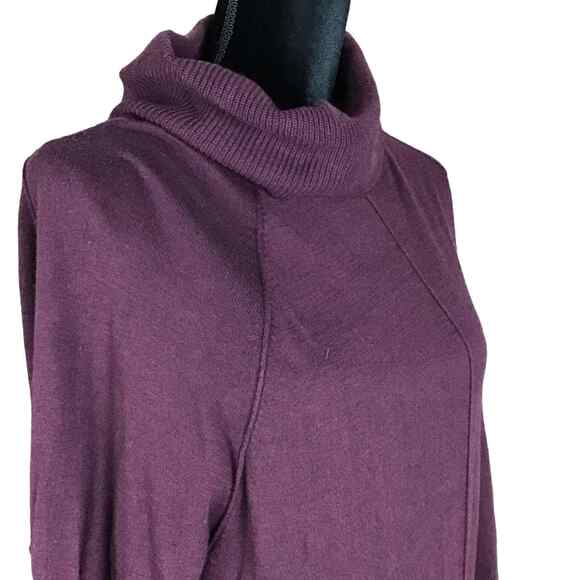 Caslon Woman's Small Maroon Turtleneck Tunic Sweater Long Sleeve Curved Hem NWOT - Picture 10 of 15